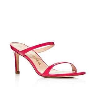 Stuart Weitzman Pink Padded Aleena Squared Toe Stiletto slip on